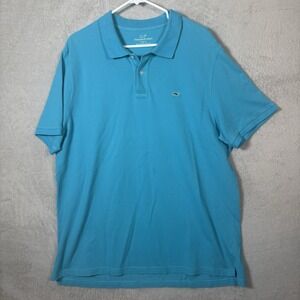 Vineyard Vines Polo Shirt Mens XL Blue Classic Fit Cotton Pique Whale Logo Golf